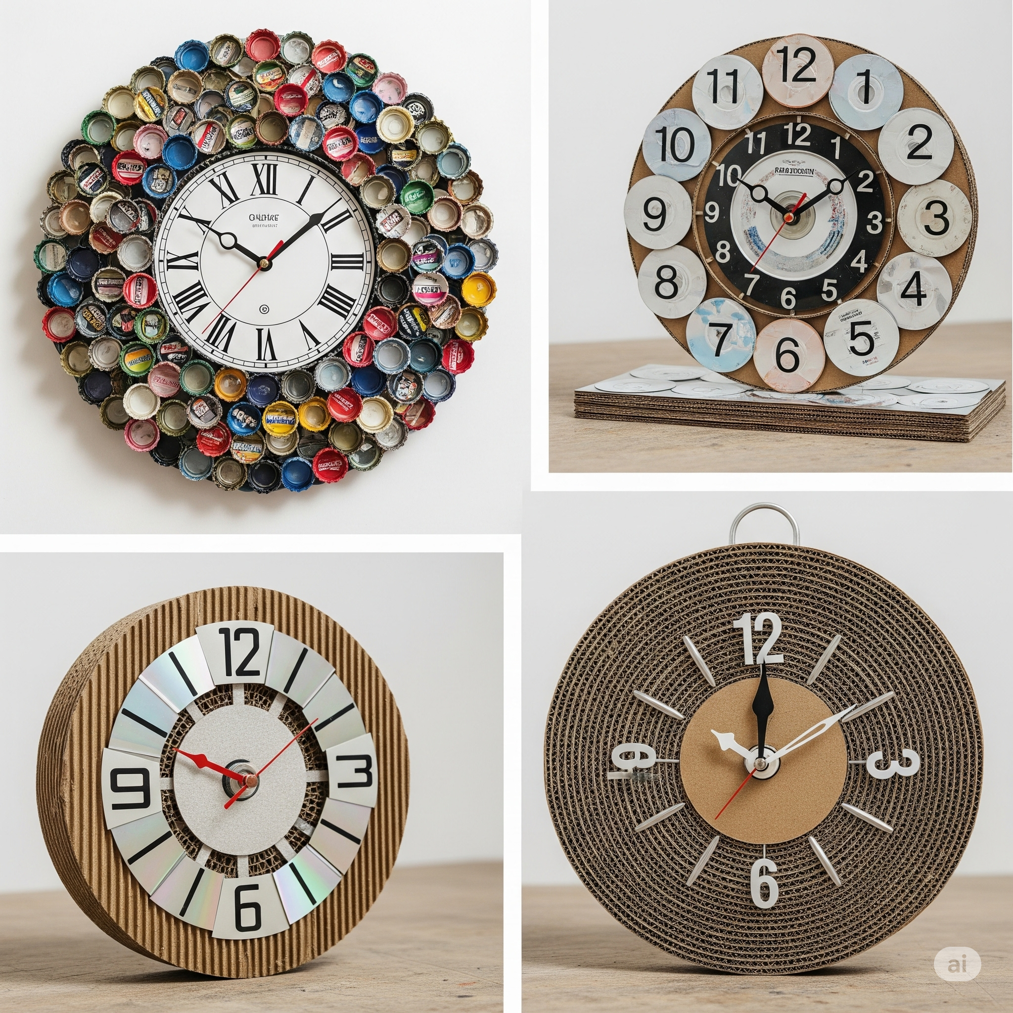 Saiba como criar relógios decorativos usando materiais recicláveis