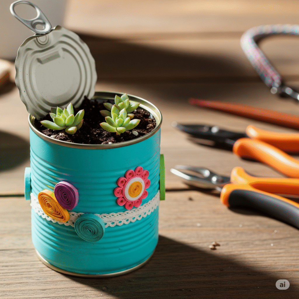 Otimize seu Espaço com Estilo: A Arte de Organizar com Latas Recicladas