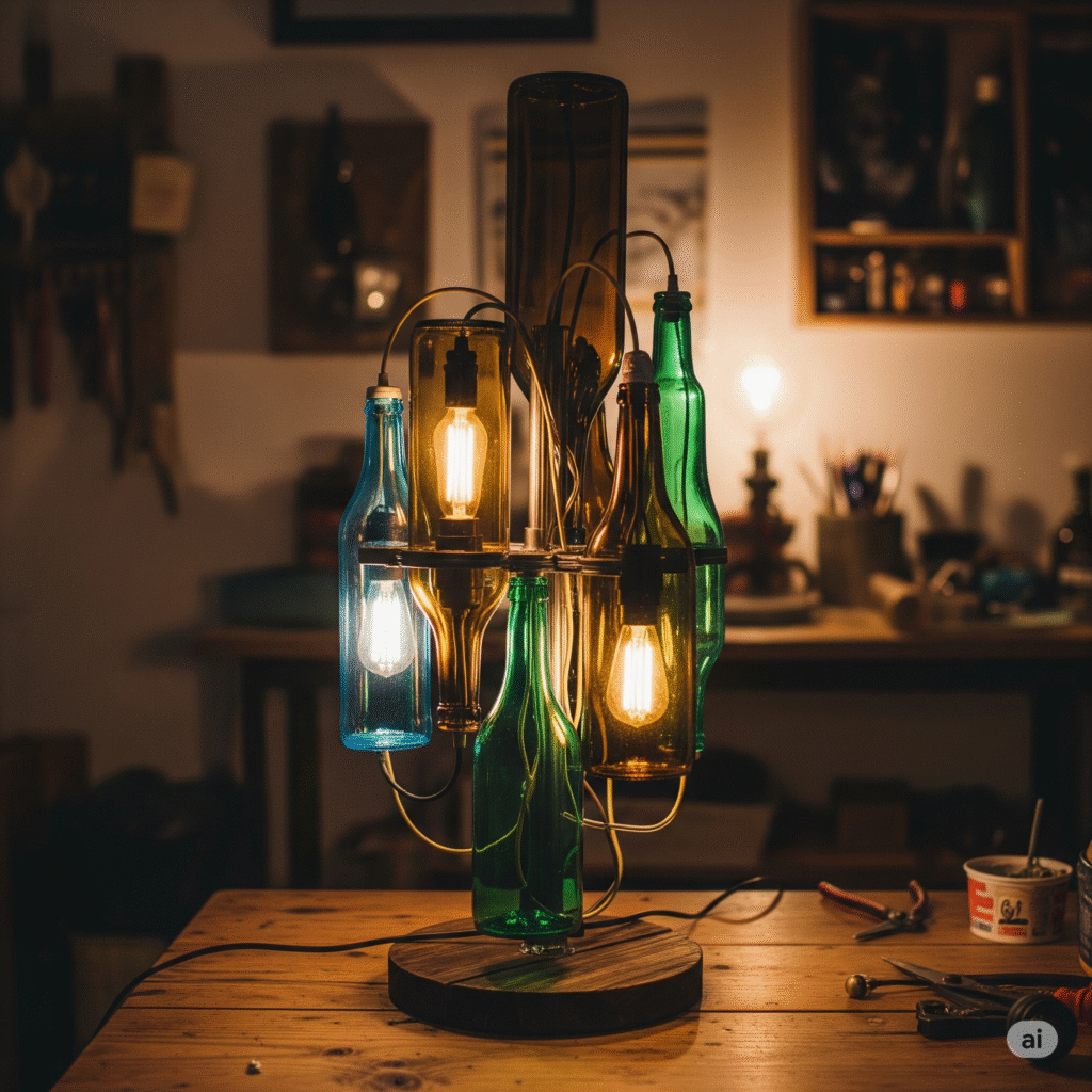 Passo a Passo Criativo: Luminária com Garrafa de Vidro
