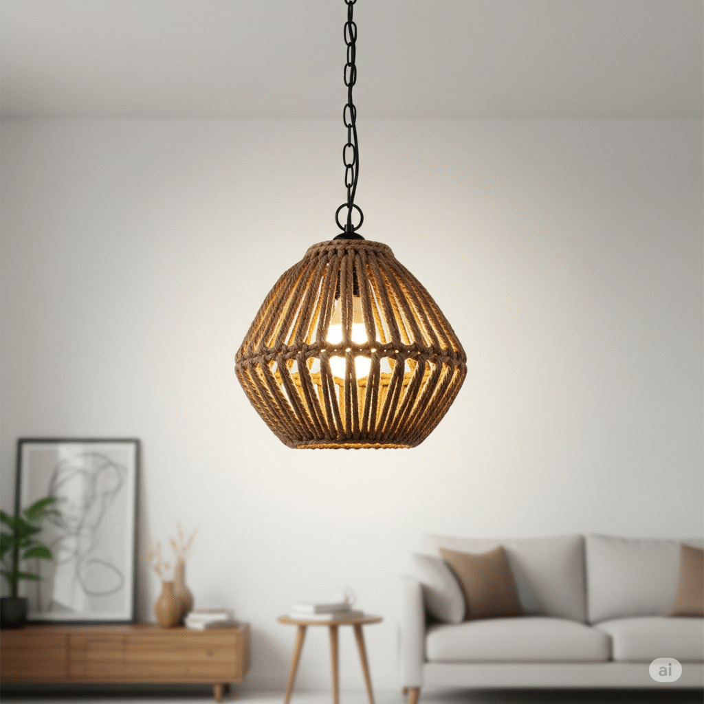 Transforme Seu Ambiente: Luminária Pendente Artesanal de Palha ou Corda