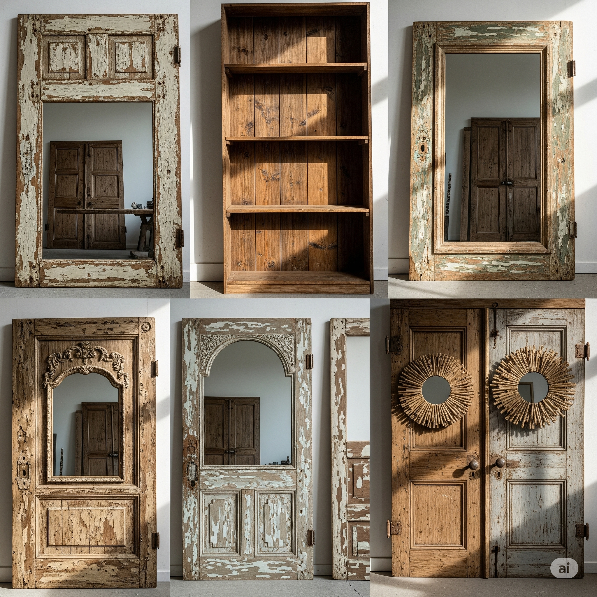 Como transformar antigas janelas ou portas em peças decorativas rústicas