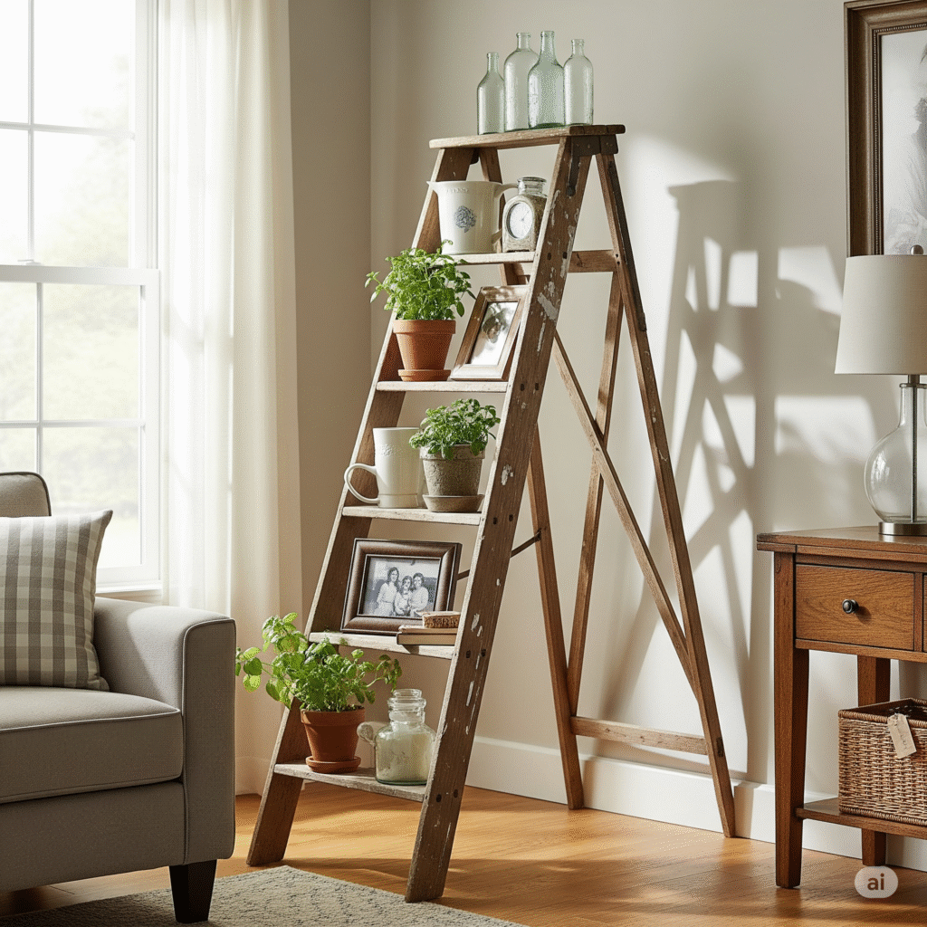 Estilo e Decoração: Personalizando sua Estante de Escada Reciclada