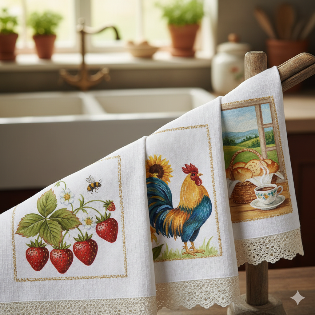 Como criar panos de prato decorados com pintura em tecido