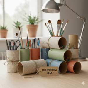 Guia para fazer organizadores de mesa com rolos de papelão