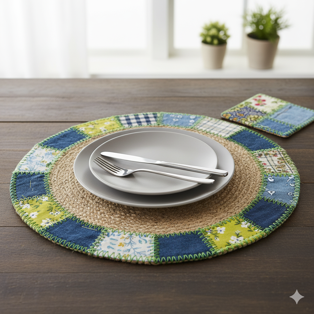 Como criar jogos americanos com juta e tecido reciclado