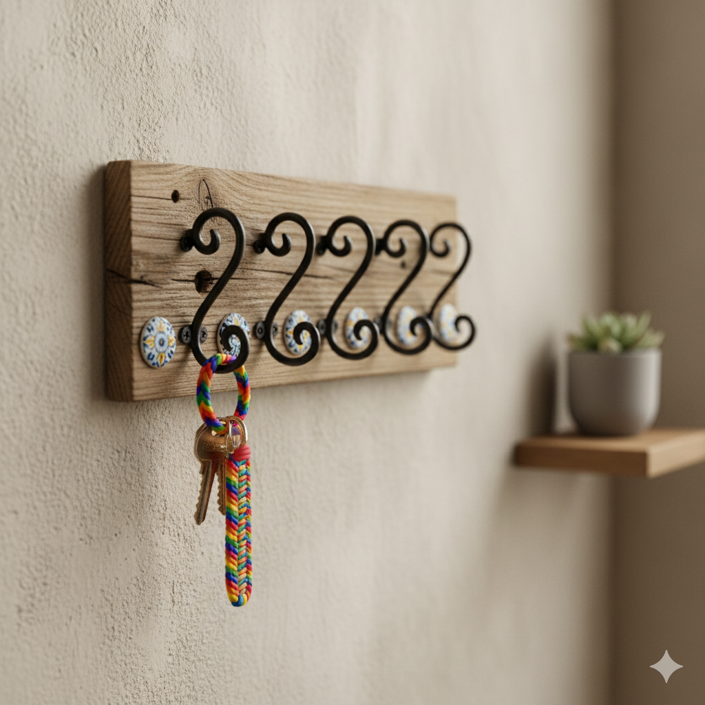 Como fazer porta-chaves artesanal com madeira reaproveitada