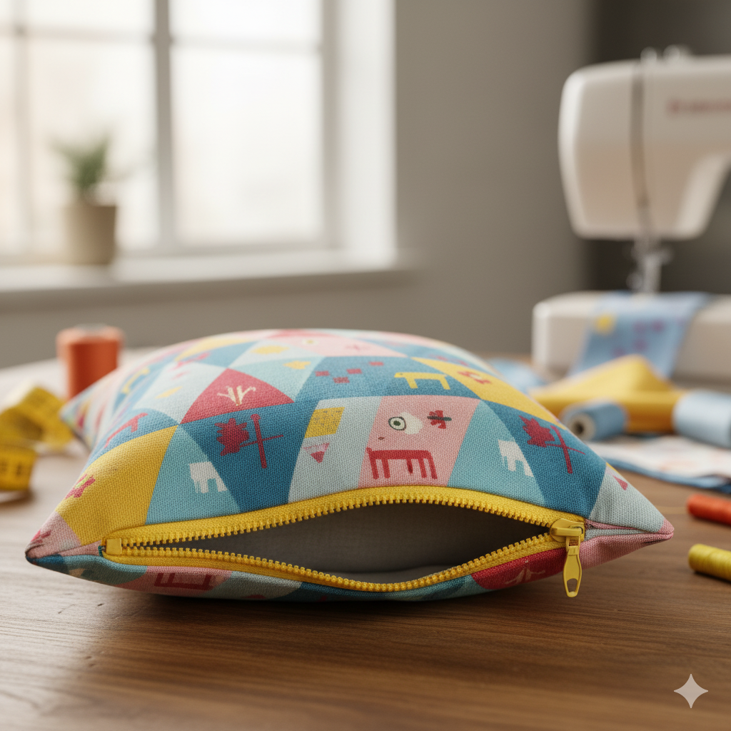 Guia para criar capas de almofada criativas com zíper fácil de costurar