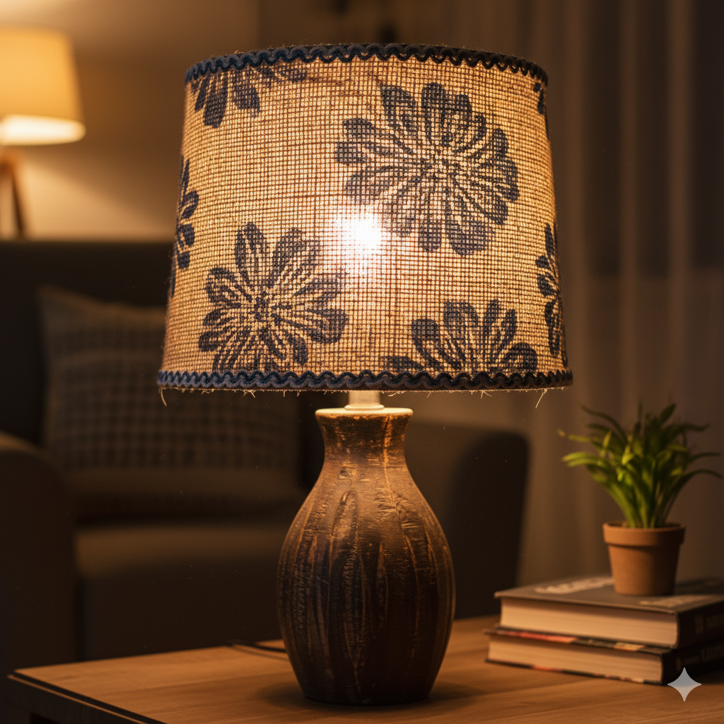 Passo a passo para decorar abajur com renda ou juta