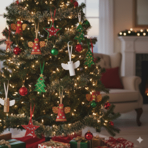 Como fazer enfeites natalinos com rolos de papel higiênico