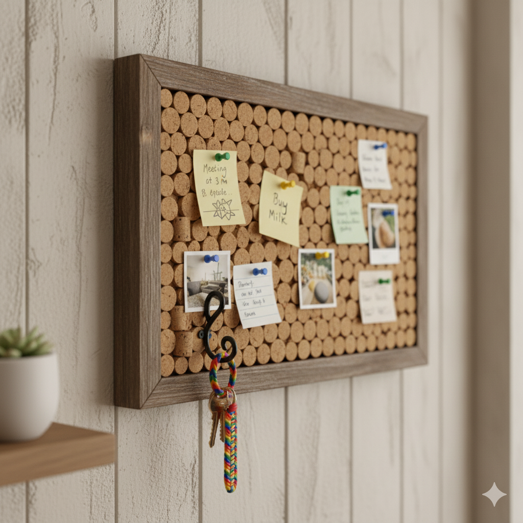 Como transformar rolhas de vinho em mural decorativo para recados