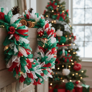 Como fazer guirlandas de Natal usando sacolas plásticas