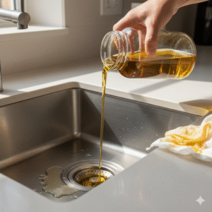 O Impacto Silencioso: Por que você NUNCA deve jogar óleo na pia ou no solo