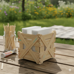 Como fazer porta-guardanapos usando palitos de picolé