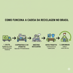 Saiba como funciona a cadeia da reciclagem no Brasil